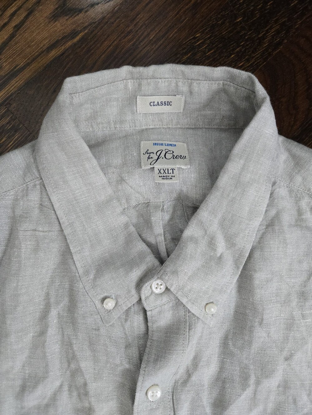 Baird McNutt JCrew Irish Linen Shirt Gray Size XXLT